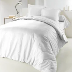 HOUSSE DE COUETTE 2 PERSONNES 240X220CM LINA BLANCHE