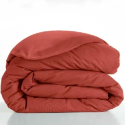 HOUSSE DE COUETTE 240X220CM UNI 57 FILS LINA TERRACOTTA