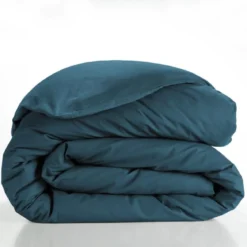 HOUSSE DE COUETTE 240X220CM UNI 57 FILS LINA BLEU