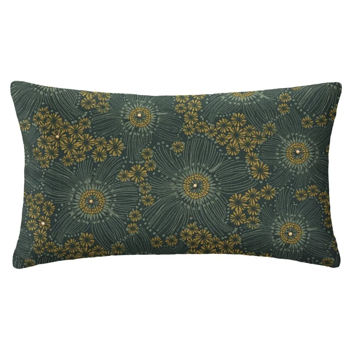 HOUSSE DE COUSSIN FLEURS PERLES 30X50CM