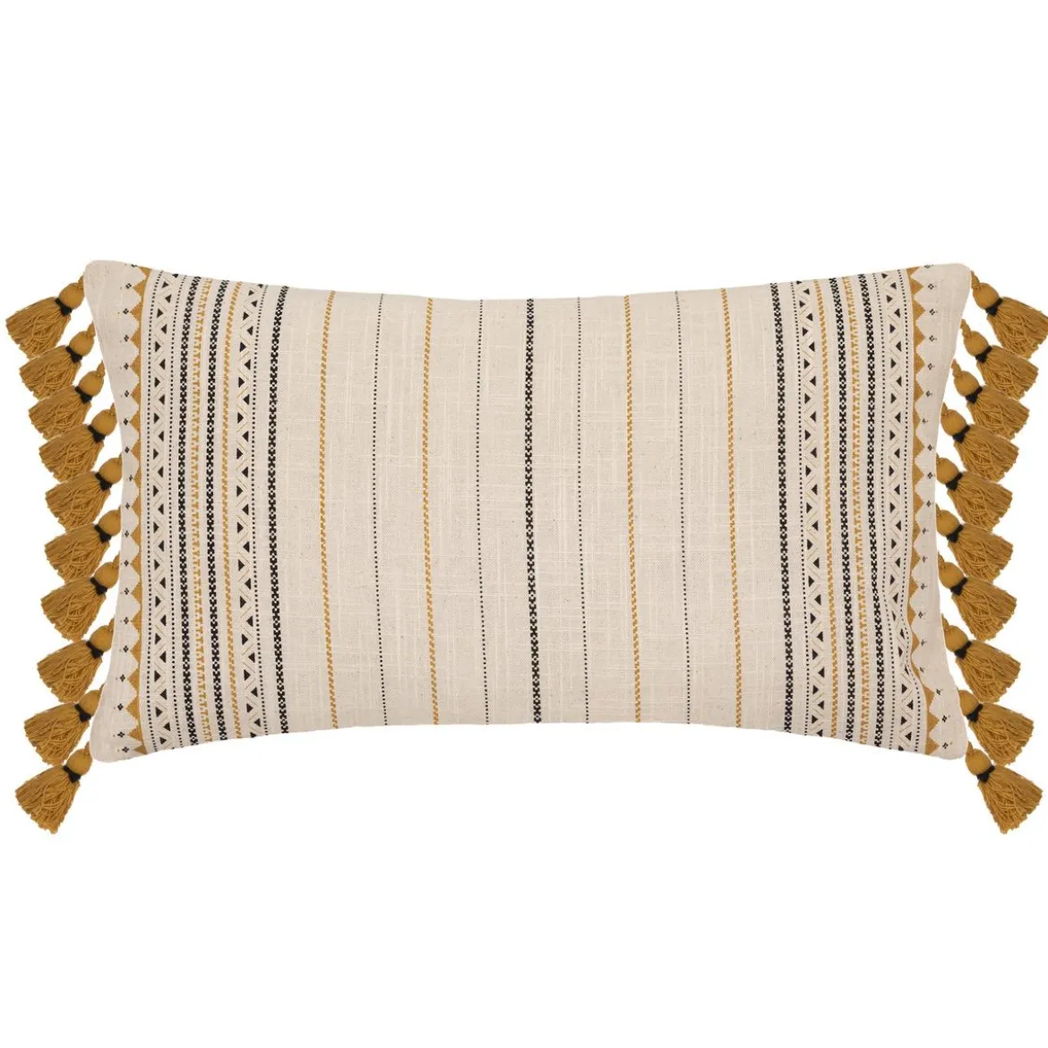 HOUSSE DE COUSSIN RAYEE POMPON 30X50CM