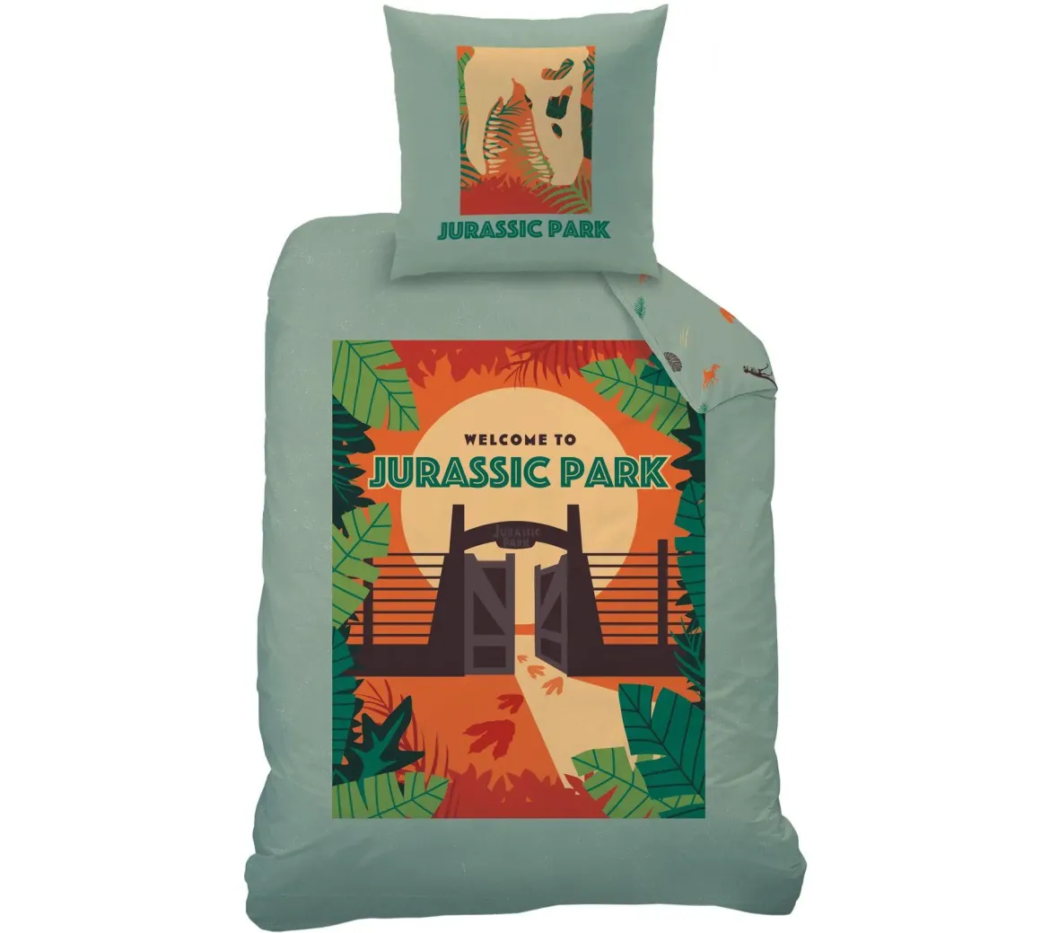 HOUSSE COUETTE ET TAIE JURASSIC WORLD 140X200CM ET 63X63CM