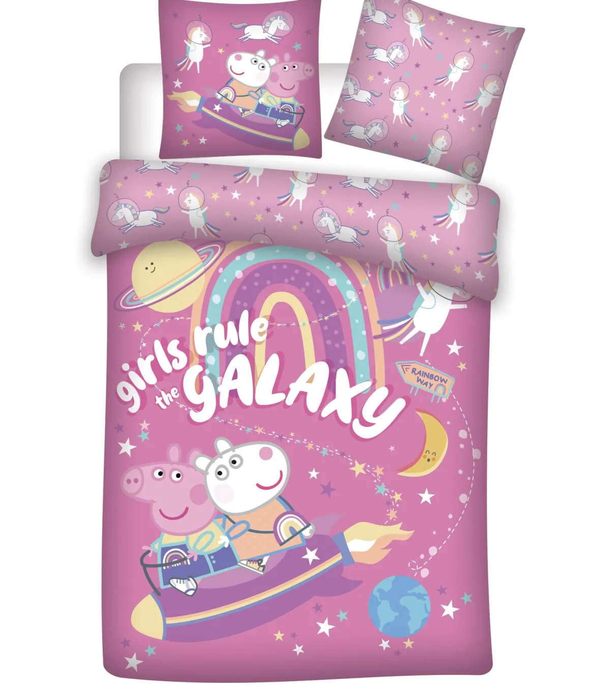 HOUSSE COUETTE 140X200CM ET 63X63CM PEPPA PIG