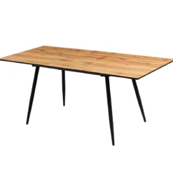 ICEY TABLE EXTENSIBLE PIEDS ET CONTOUR NOIR 140X180CM