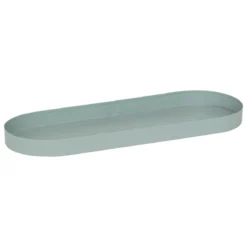 JARDINIERE METAL CELADON AZE L.47CM