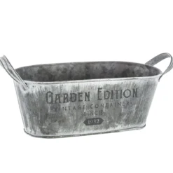JARDINIERE METAL ZINC D.25.5X13.5X10CM