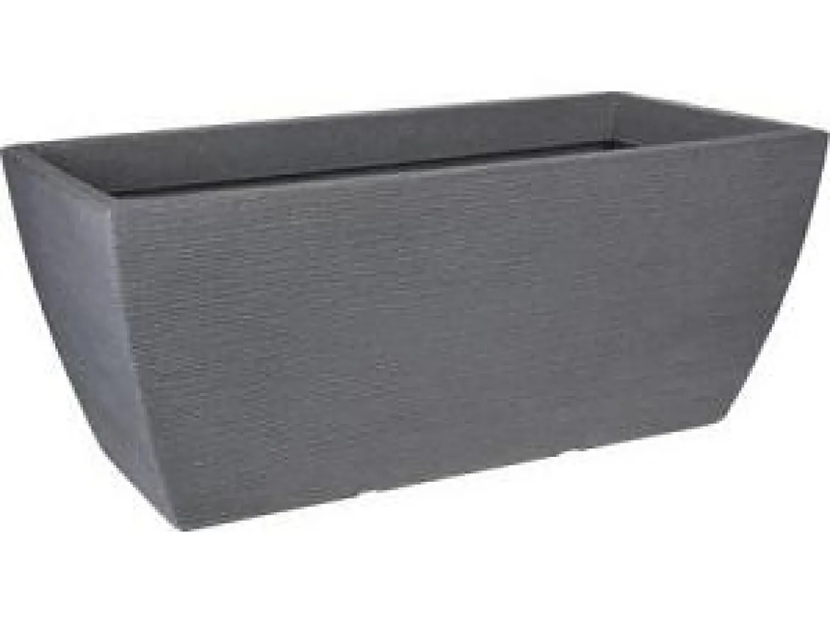 JARDINIERE RECTANGLE EFFET LIGNES D.80X40X34CM GRIS CLAIR