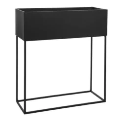 JARDINIERE RECTANGLE METAL NOIR H.50CM