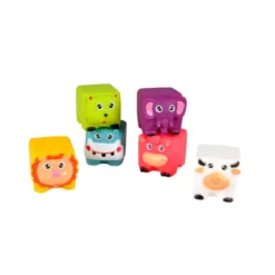 JEU BAIN 6 BLOCS ANIMAUX A EMPILER