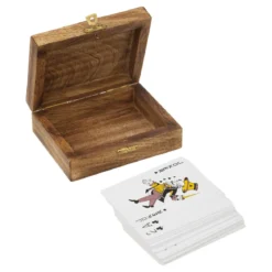 JEU DE CARTE BOIS ODILE D.12X9X4CM