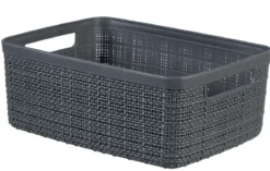 JUTE PANIER RECTANGULAIRE TAILLE S 5L ANTHRACITE