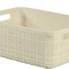 JUTE PANIER RECTANGULAIRE TAILLE S 5L BLANC CASSE