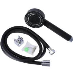 KIT DOUCHETTE 5 FONCTIONS 150CM CHROME NOIR MAT