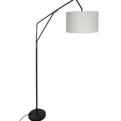 LAMPADAIRE ARC LUCE NOIR DORE H.171CM