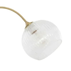LAMPADAIRE ARC VERRE ET MARBRE LAYE DORE H.150CM