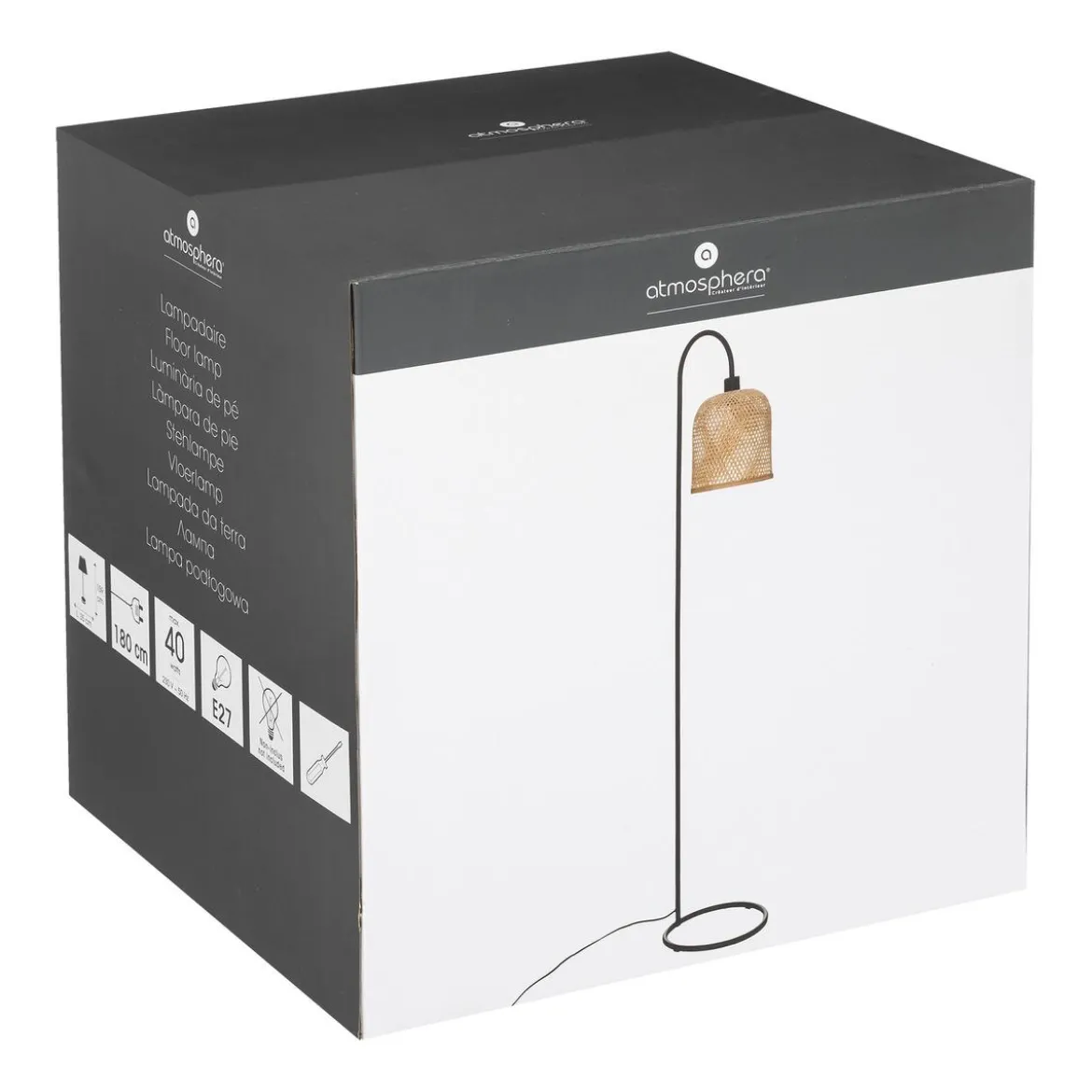 LAMPADAIRE DROIT ALICANTE NOIR H.159CM