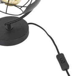 LAMPE A POSER METAL NOIR GLOBE