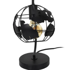 LAMPE A POSER METAL NOIR GLOBE