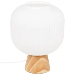 LAMPE A POSER TRAVIS VERRE BLANC H.25CM