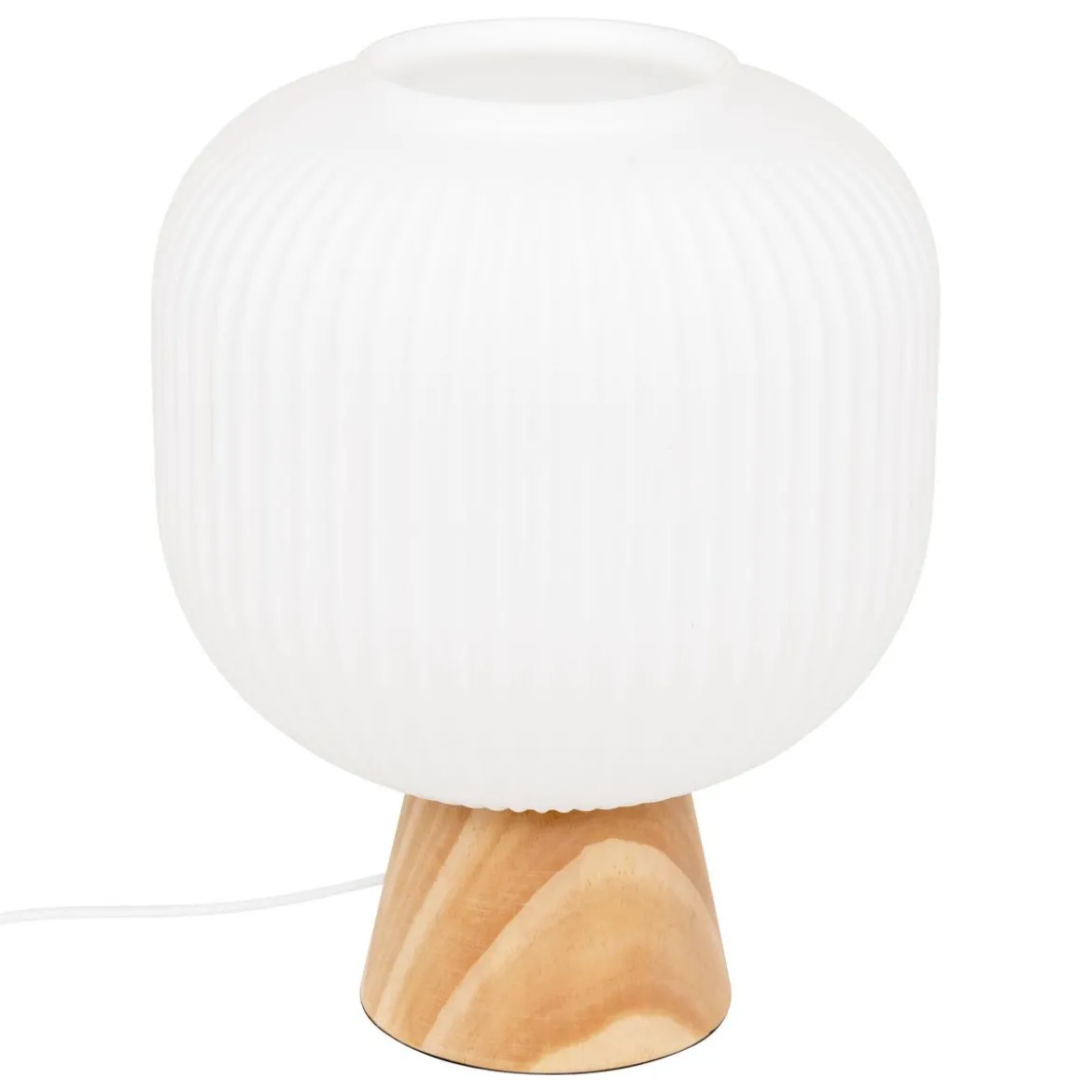 LAMPE A POSER TRAVIS VERRE BLANC H.25CM