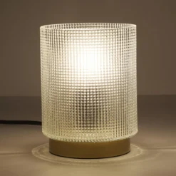 LAMPE A POSER VERRE EMBOSSE BLANC