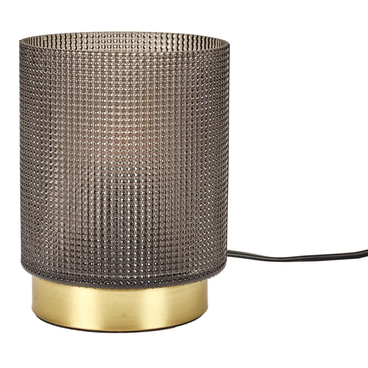 LAMPE A POSER VERRE EMBOSSE NOIR