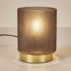 LAMPE A POSER VERRE EMBOSSE NOIR