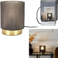 LAMPE A POSER VERRE EMBOSSE NOIR