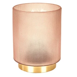 LAMPE A POSER VERRE EMBOSSE ROSE