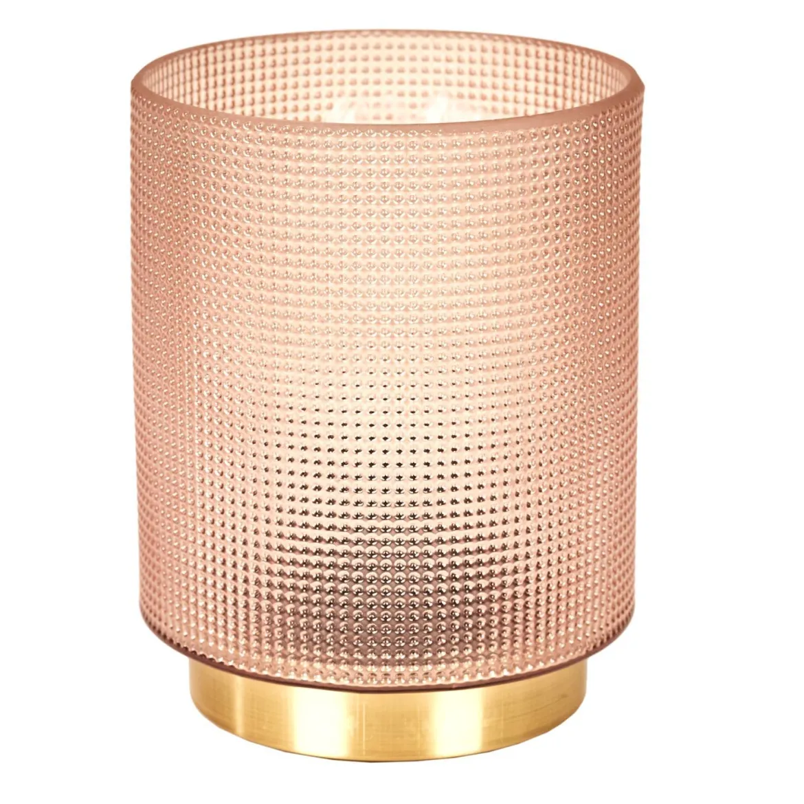 LAMPE A POSER VERRE EMBOSSE ROSE