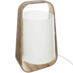 LAMPE BAMBOU ET ABAT JOUR PLASTIQUE H.35CM