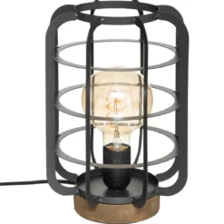 LAMPE BERRY GRIS FONCE H.28CM