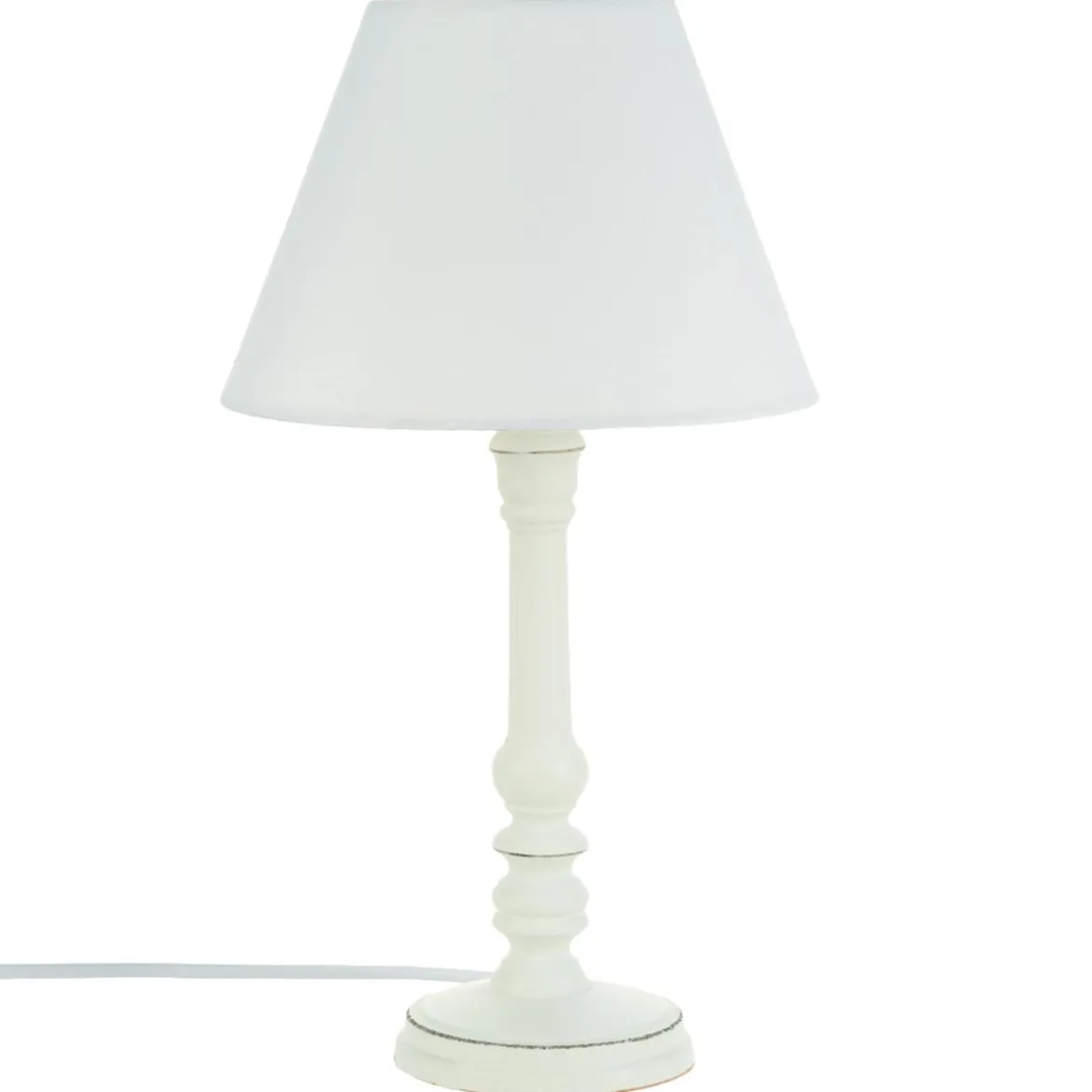 LAMPE BOIS BLANC LEO H.35CM