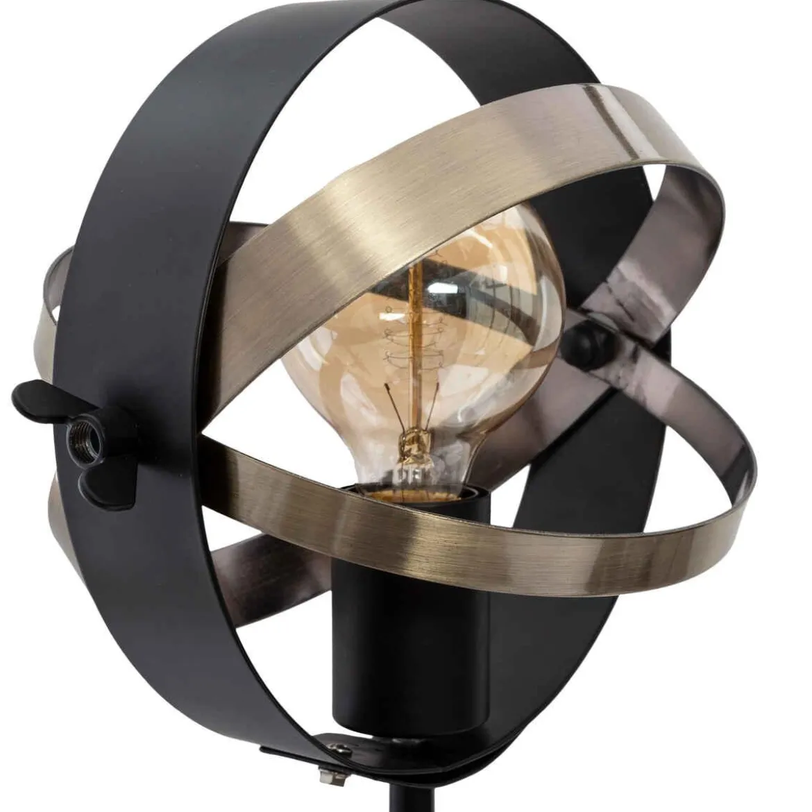 LAMPE BOIS ET METAL FIBI H.54CM