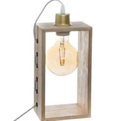 LAMPE BOIS RECTANGLE IWATA H.28CM