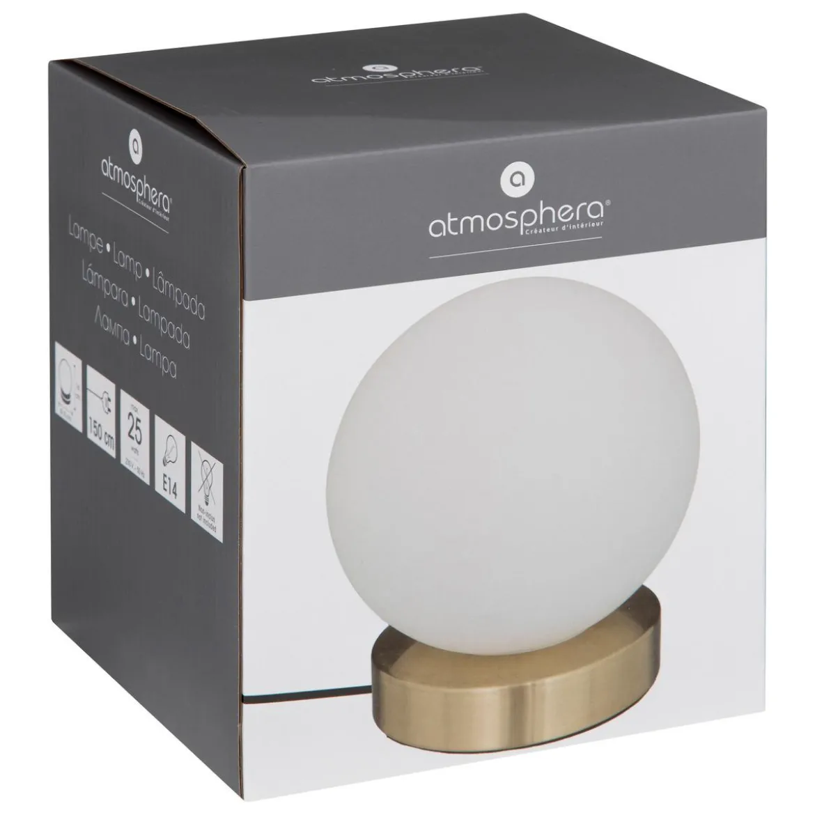 LAMPE BOULE DRIS DORE H.16CM