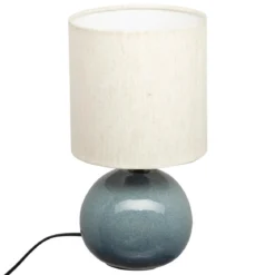 LAMPE BOULE GAIA GRIS GLZD H.26.5CM