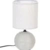 LAMPE BOULE STRIE TIMEO GRIS CLAIR H.25CM