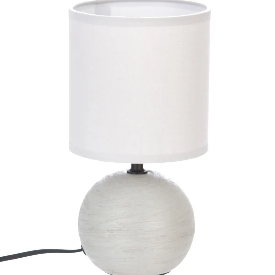 LAMPE BOULE STRIE TIMEO GRIS CLAIR H.25CM