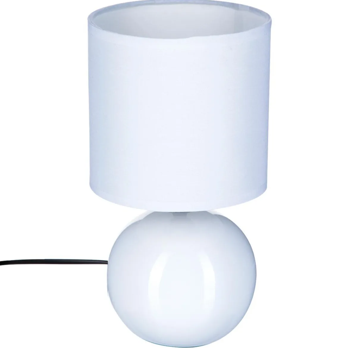 LAMPE CERAMIQUE BOULE BLANC H.25CM