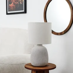 LAMPE CERAMIQUE EMBOSSEE H.40CM