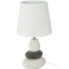 LAMPE CERAMIQUE GALET X3 H.33CM CLARY