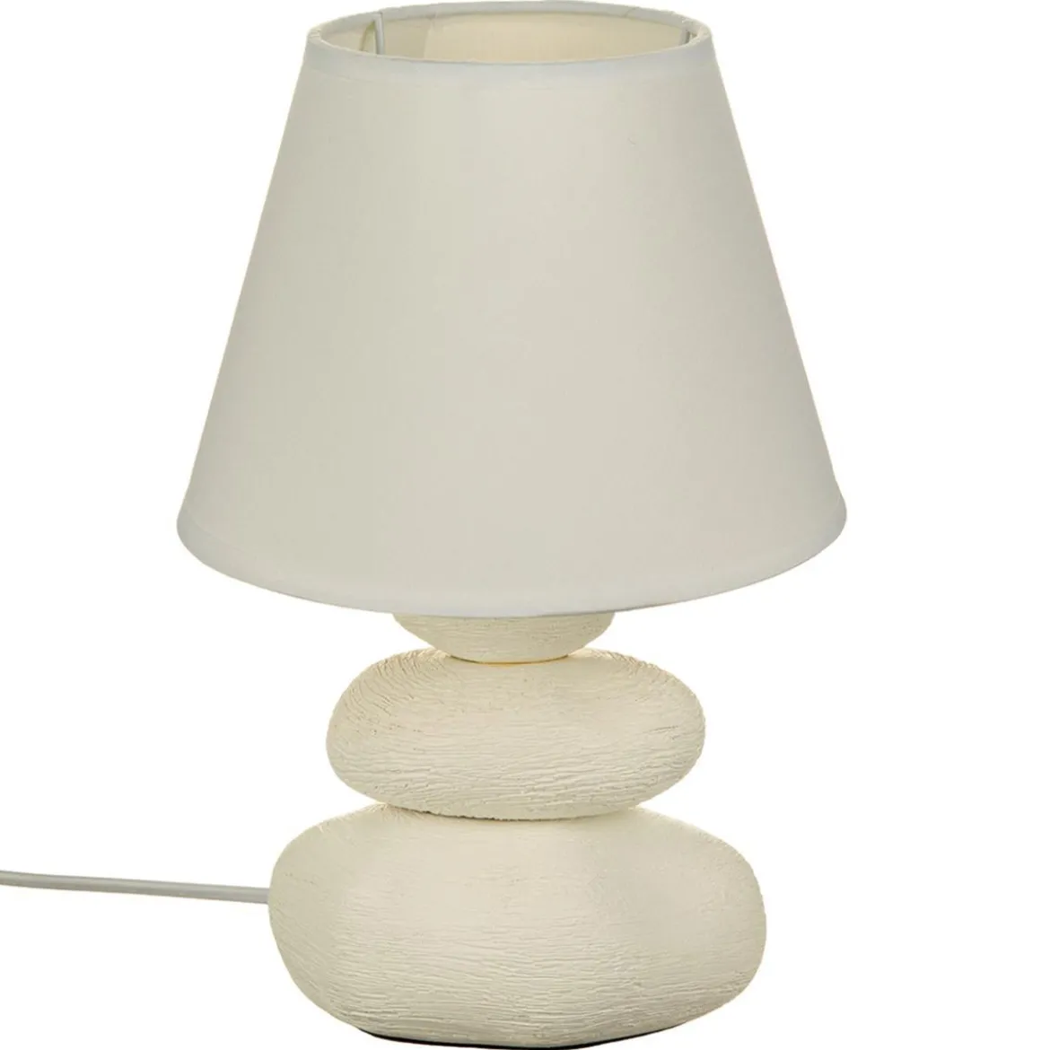 LAMPE CERAMIQUE GALET X3 STRIE H.30CM