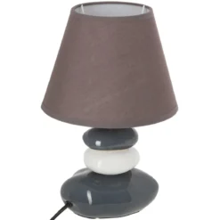 LAMPE CHEVET CERAMIQUE GALET X4 H.31CM
