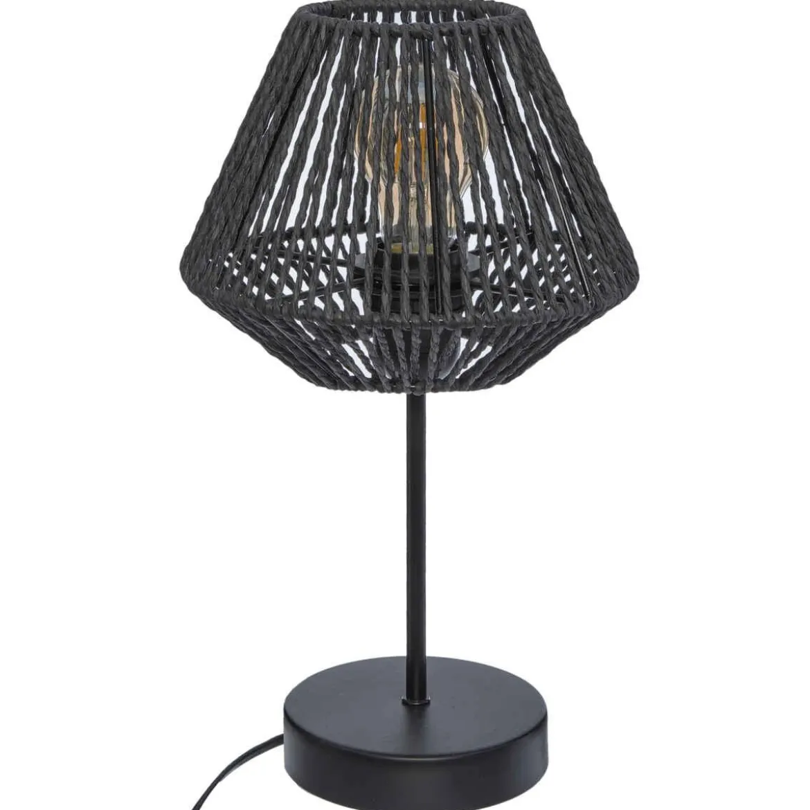 LAMPE CORDE NOIR JILY H.34CM
