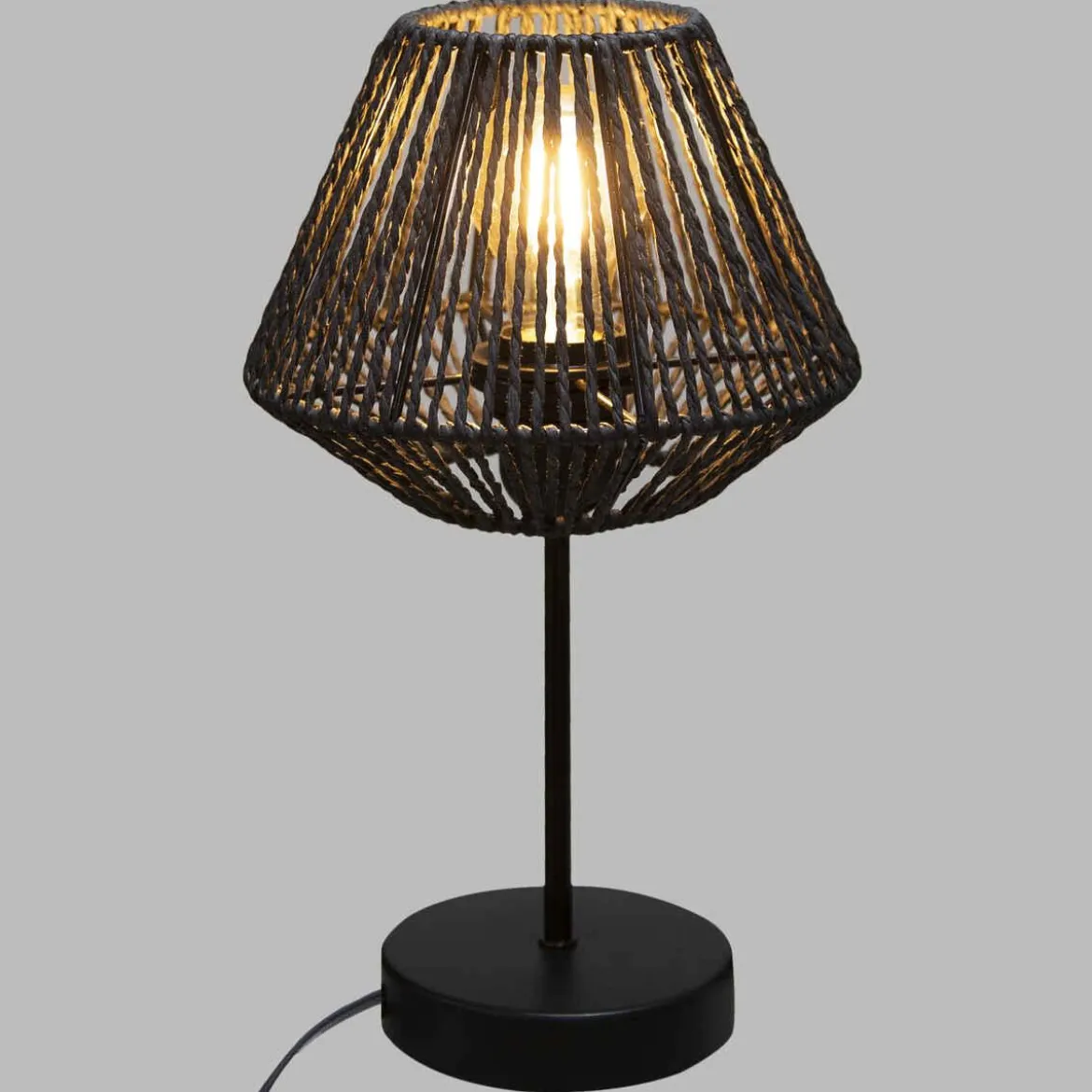LAMPE CORDE NOIR JILY H.34CM