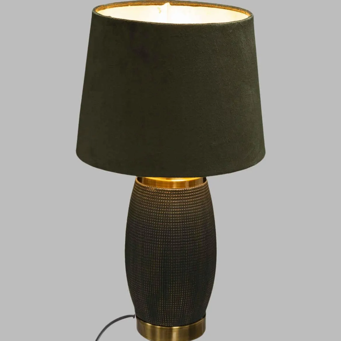 LAMPE CYLD VERT CEDRE SEFA H.43.5CM