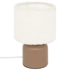 LAMPE CYLINDRE BONA BOUCLETTE BRUN H.22CM