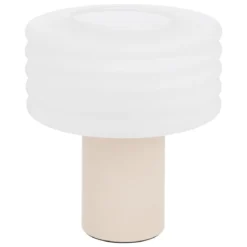 LAMPE CYLINDRE VERRE ASTI ARGILE H.36CM