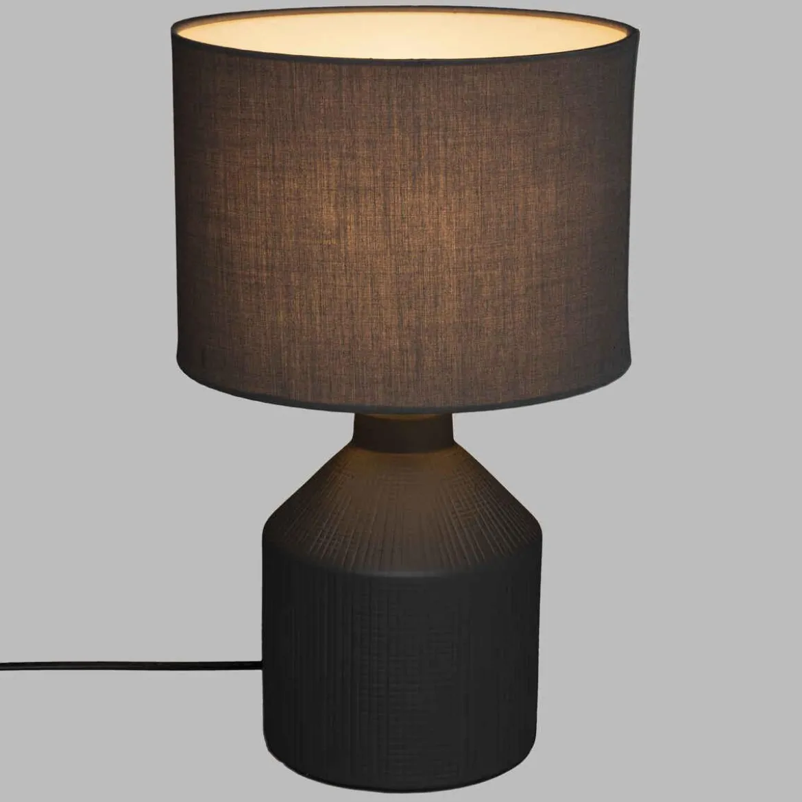 LAMPE CYLINDRE WOND GRIS ARDOISE H.36CM